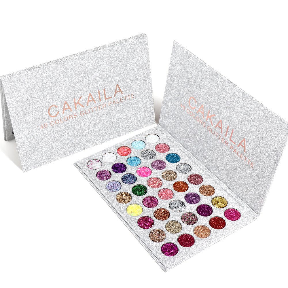 CAKAILA  40 Colors Eye Shadow Gold Powder Glitter Curry Cream Diamond Glitter Eyeshadow Palette