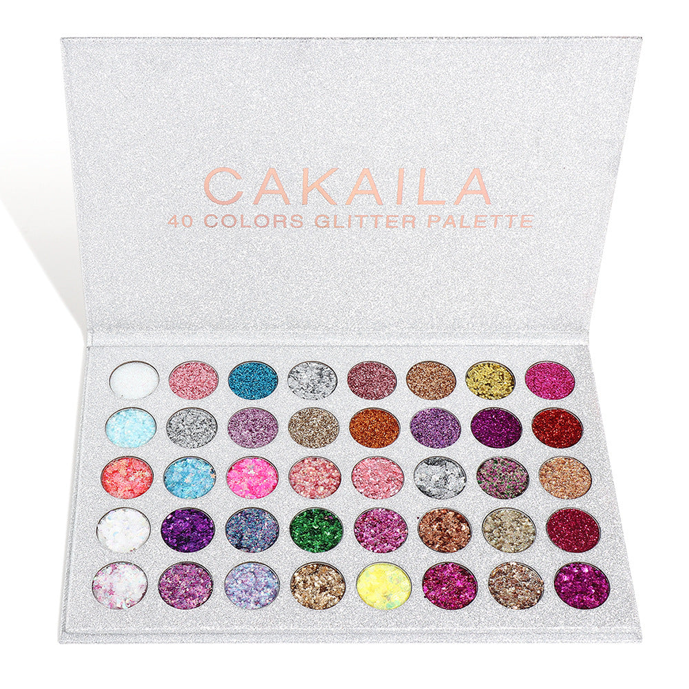 CAKAILA  40 Colors Eye Shadow Gold Powder Glitter Curry Cream Diamond Glitter Eyeshadow Palette